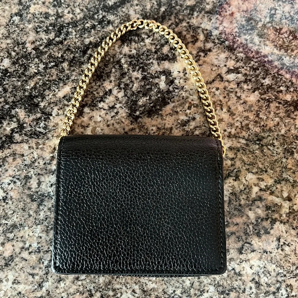 Gucci Zumi Black Leather Wallet on a Chain